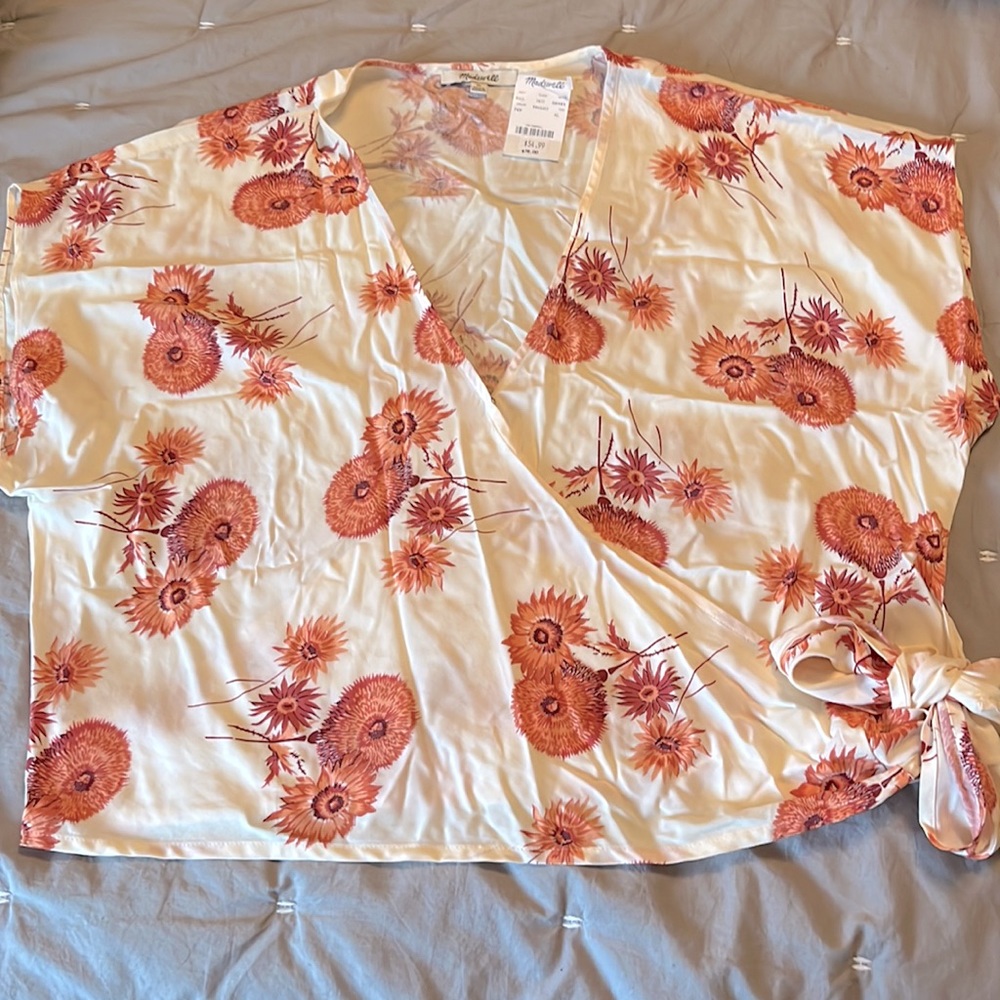 NEW W/ TAGS Silky Madewell Tie Top, XL